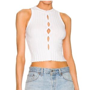 COTTON CITIZEN | Capri Cut Out Tank |Size XS | White Sleeveless Ribbed Top
